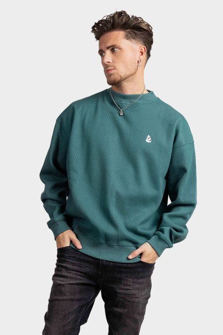 2MORROWSHYPE Structure Sweater Heren Groen - Maat M - Kleur: Groen | Soccerfanshop