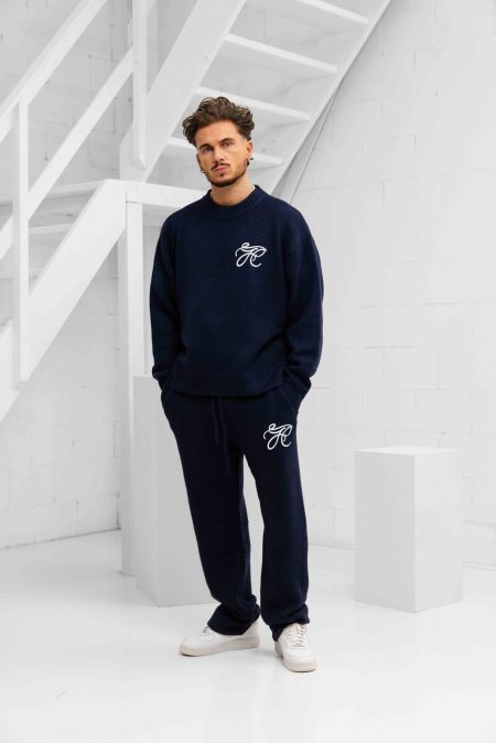 Jorcustom Signature Knit Trainigspak Heren Donkerblauw - Maat L - Kleur: Donkerblauw | Soccerfanshop