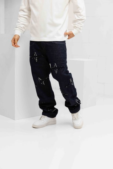 Project x Paris Star Regular Fit Jeans Heren Donkerblauw - Maat XXL - Kleur: Lichtblauw | Soccerfanshop
