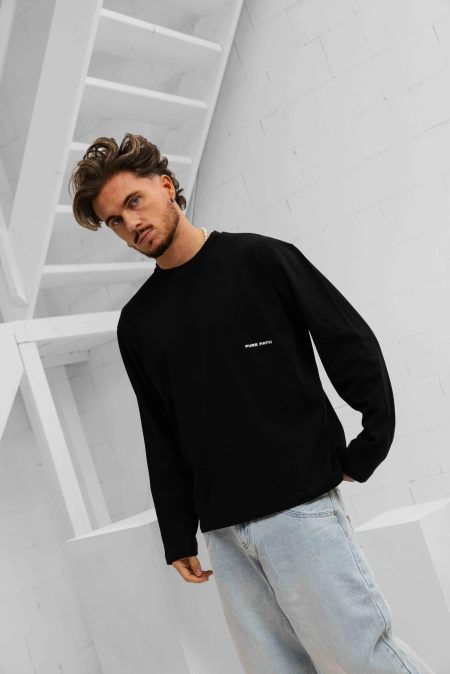Pure Path Name Dropping Longsleeve T-Shirt Heren Zwart - Maat M - Kleur: Zwart | Soccerfanshop