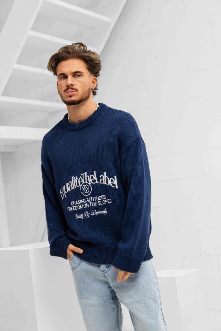 Equalité Jules Knit Sweater Heren Donkerblauw - Maat L - Kleur: Donkerblauw | Soccerfanshop