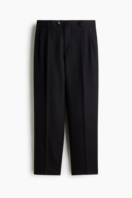 H & M - Kostuumpantalon van wolmix - Regular Fit - Zwart