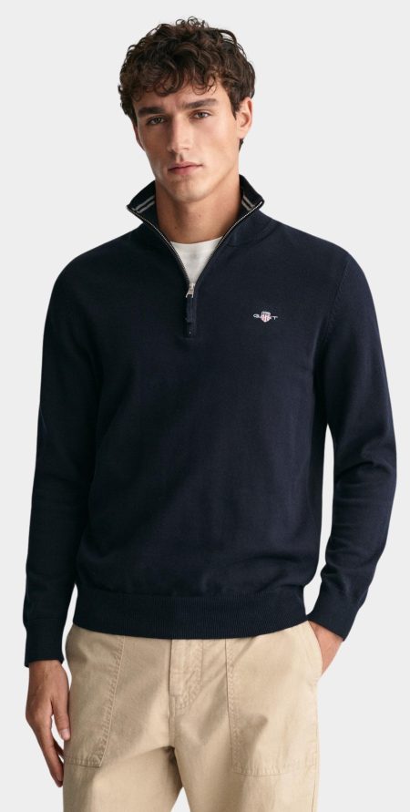 Gant Half Zip Blauw Classic Cotton Half Zip 8030564/433