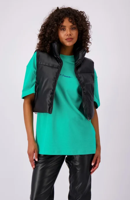 Black Bananas Faux Leather Bodywarmer Dames Zwart - Maat S - Kleur: Zwart | Soccerfanshop