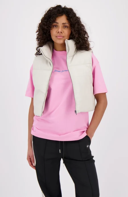 Black Bananas Faux Leather Bodywarmer Dames Lichtgrijs - Maat XL - Kleur: Grijs | Soccerfanshop