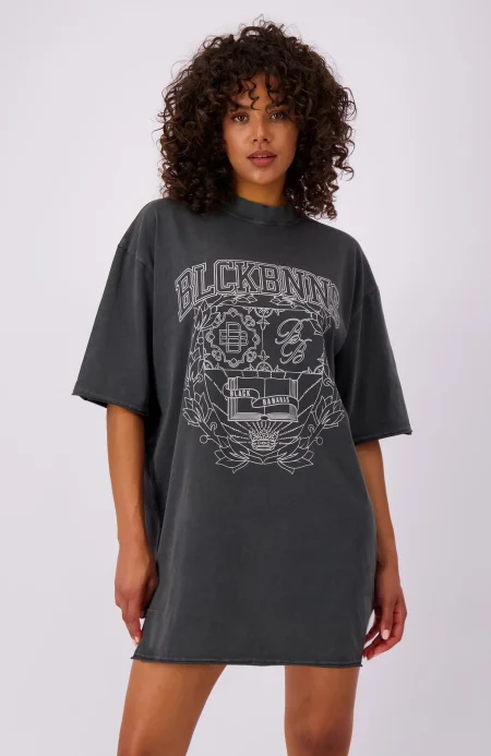 Black Bananas University Dress T-Shirt Dames Zwart - Maat L - Kleur: Zwart | Soccerfanshop