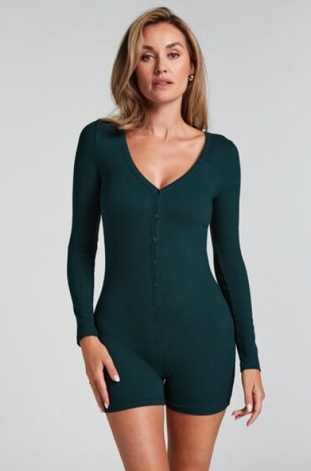 Hunkemöller Jumpsuit Rib Groen