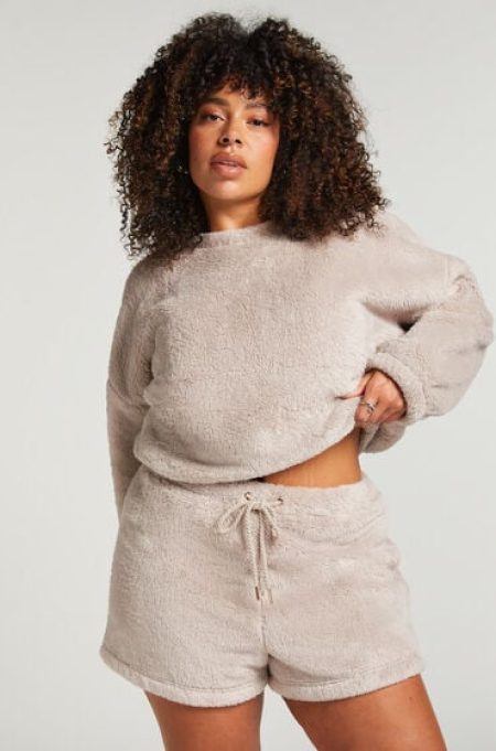 Hunkemöller Pyjamaset Fleece Grijs