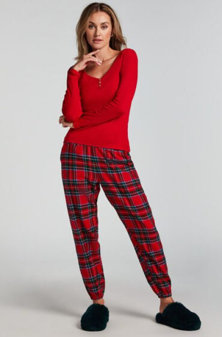 Hunkemöller Pyjamabroek Flannel Rood