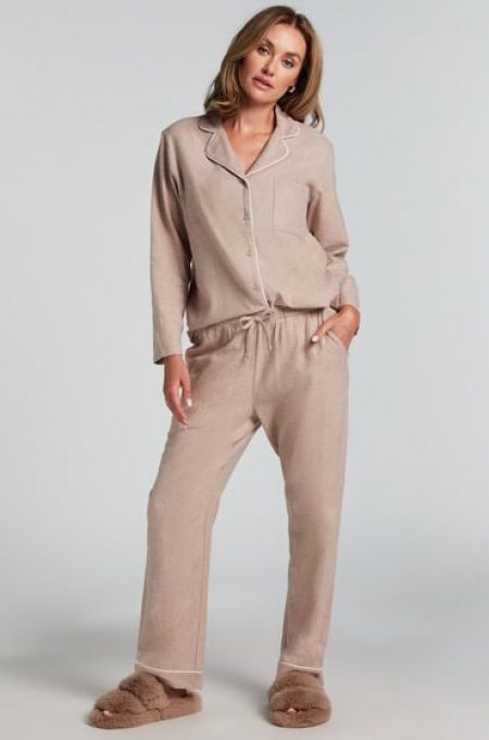 Hunkemöller Pyjamabroek Flannel Beige