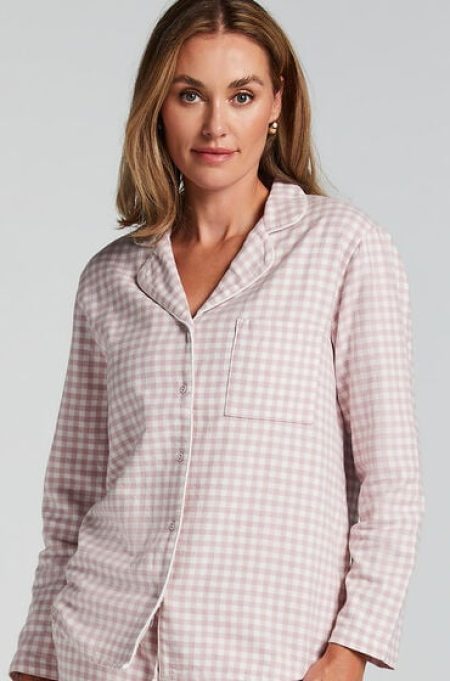 Hunkemöller Pyjamatop Flanel Essentials Paars