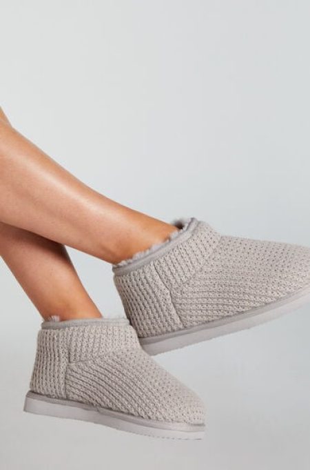 Hunkemöller Sloffen Knit Boot Grijs