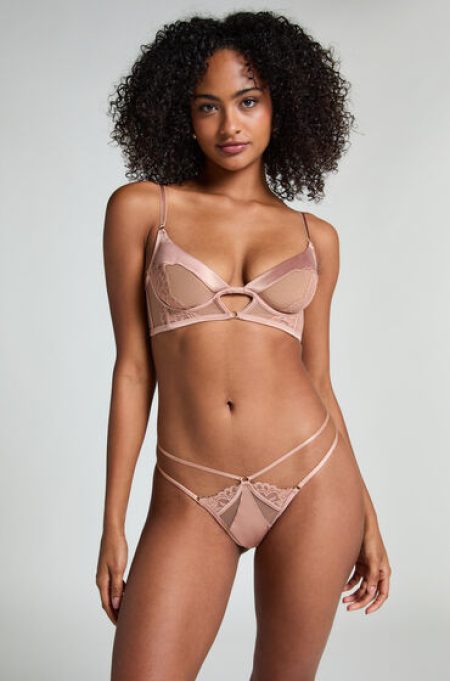 Hunkemöller Brazilian met open kruis Nisha Beige