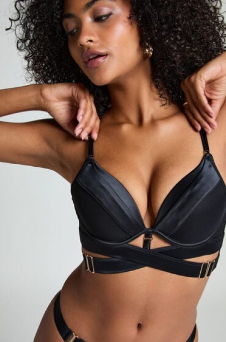 Hunkemöller Voorgevormde push-up longline beugel bh Colette Zwart