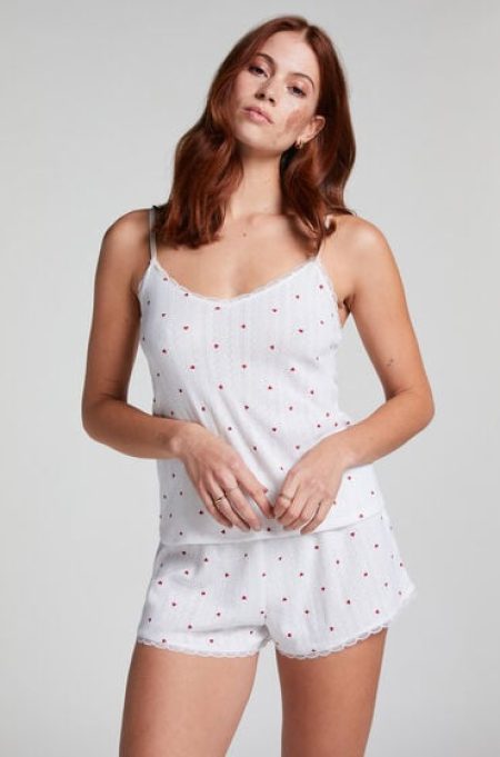 Hunkemöller Pyjama shorts Pointelle Wit