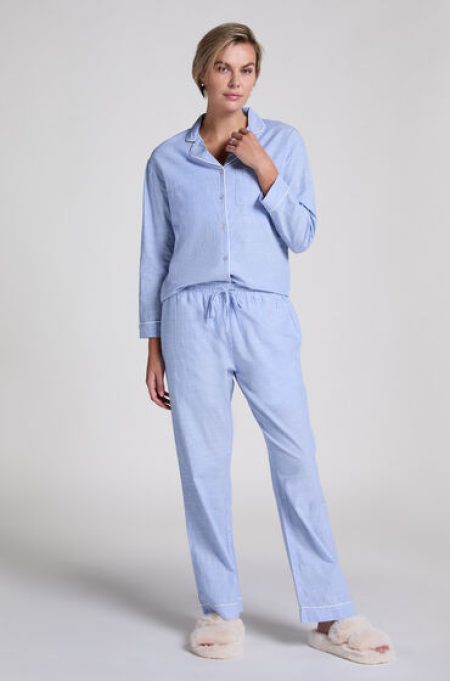 Hunkemöller Petite Pyjamabroek Katoen Blauw