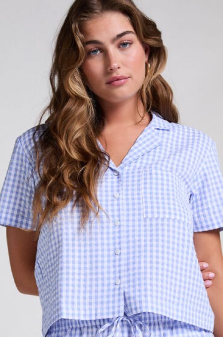 Hunkemöller Jacket Seersucker Blauw