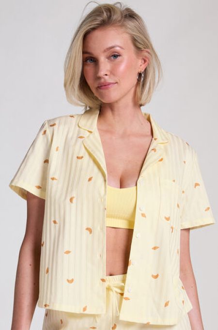 Hunkemöller katoenen pyjama top Geel