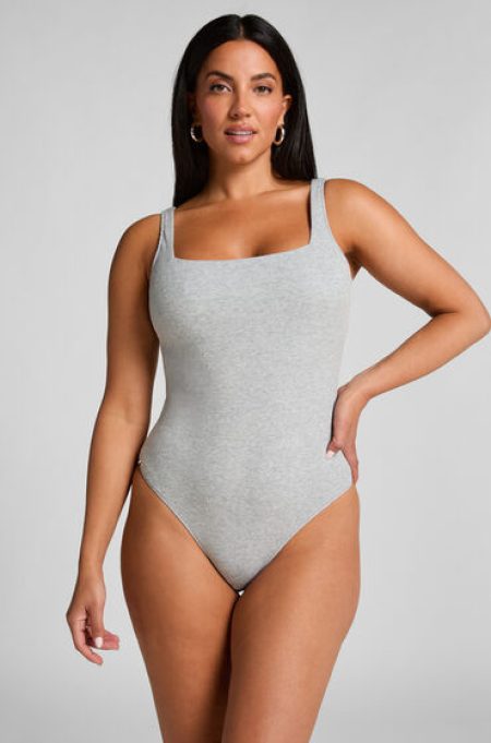 Hunkemöller Katoenen rib body Grijs