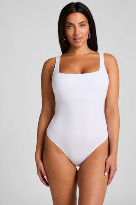 Hunkemöller Katoenen rib body Wit