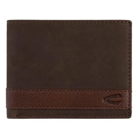 camel active Portemonnee TAIPEH van hoogwaardig rundleer met bruine dwarsstrepen en rfid-bescherming