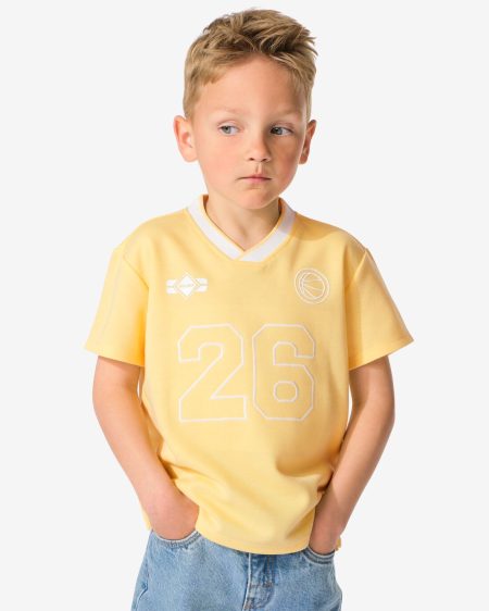 051 Kinder T-shirt Baseball Lichtgeel (lichtgeel)