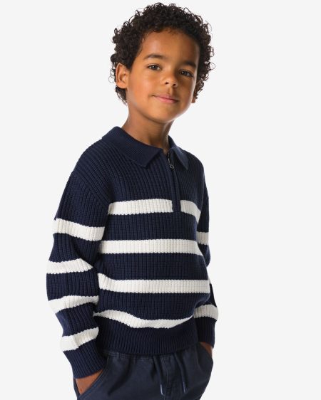 HEMA HEMA Kinderstrui Gebreid Strepen Blauw (blauw)