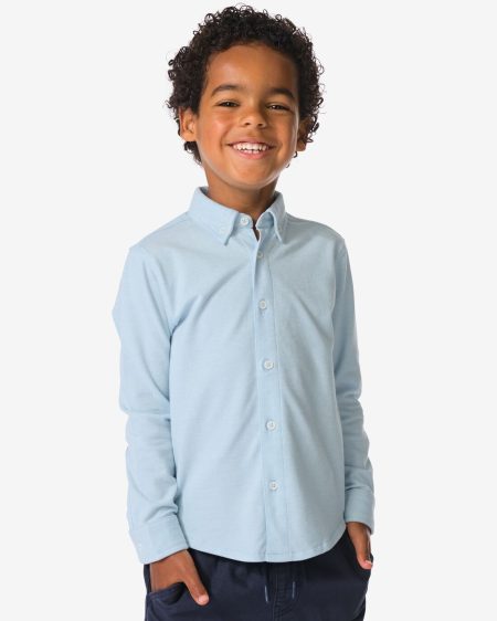 HEMA HEMA Kinder Overhemd Lichtblauw (lichtblauw)