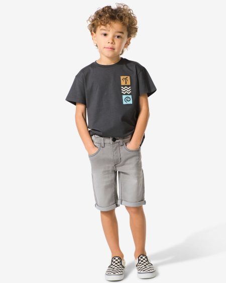 051 Kindershort Jogdenim Grijs (grijs)