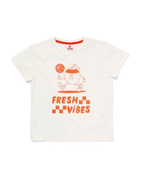HEMA HEMA Kinder T-shirt Koningsdag Gebroken Wit (gebroken wit)