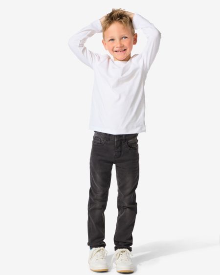 HEMA HEMA Kinder Broek Jogdenim Skinny Fit Zwart (zwart)
