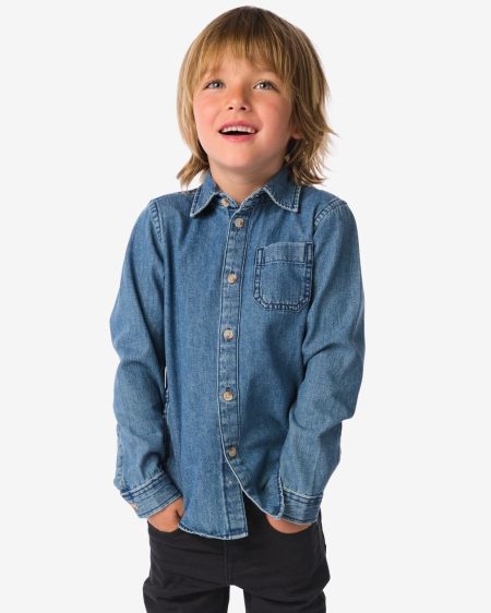 HEMA Kinderoverhemd Denim Blauw (blauw)