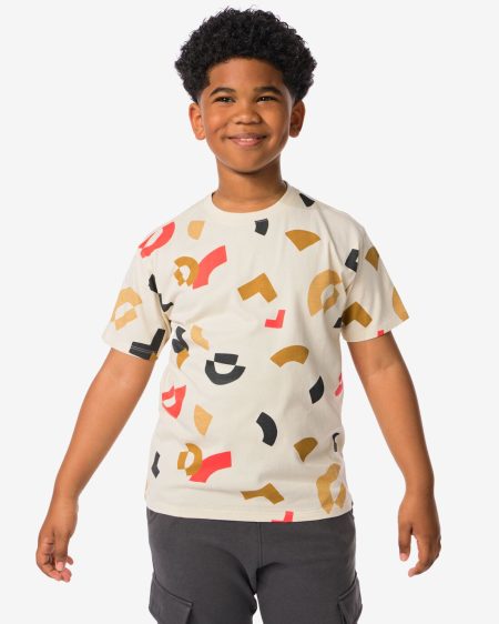 HEMA Kinder T-shirt Abstract Gebroken Wit (gebroken wit)