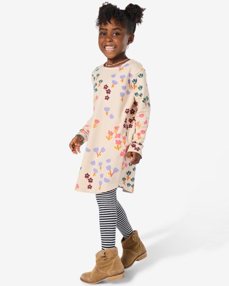 HEMA Kinderjurk Sweatbloem Gebroken Wit (gebroken wit)