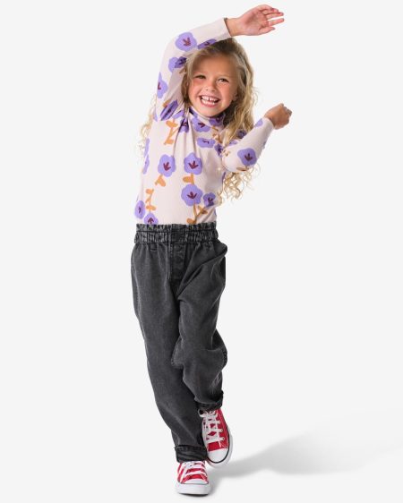 HEMA HEMA Kinderjeans Omkeerkeerbaar Effen En Print Zwart (zwart)