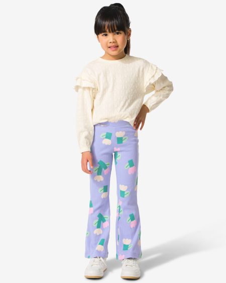 HEMA Kinderlegging Flared Bloemen Gebroken Wit (gebroken wit)