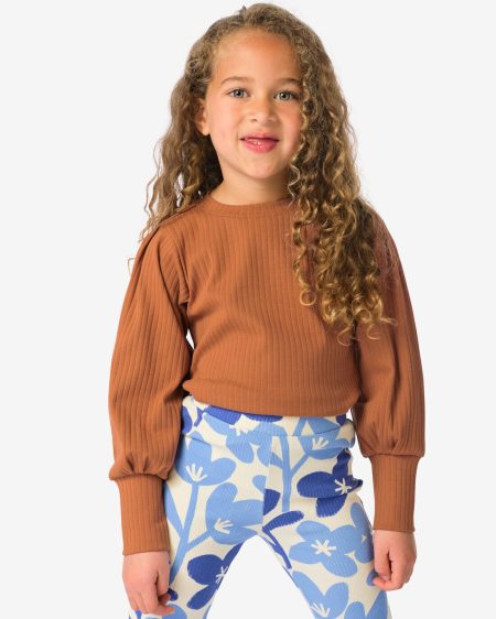 051 Kinder T-shirt Rib Bruin (bruin)