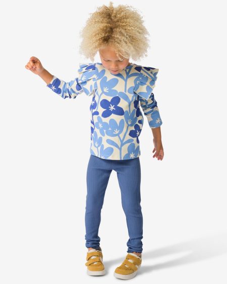 051 Kinderleggings Rib Effen - 2 Stuks Blauw (blauw)