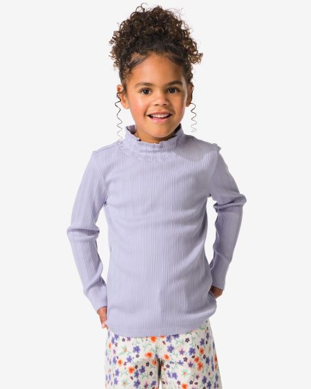 HEMA Kinder T-shirt Rib Paars (paars)