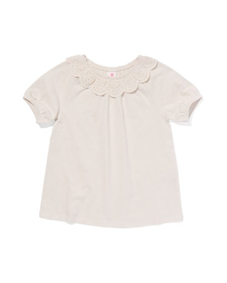 HEMA Kinder T-shirt Met Borduur Gebroken Wit (gebroken wit)