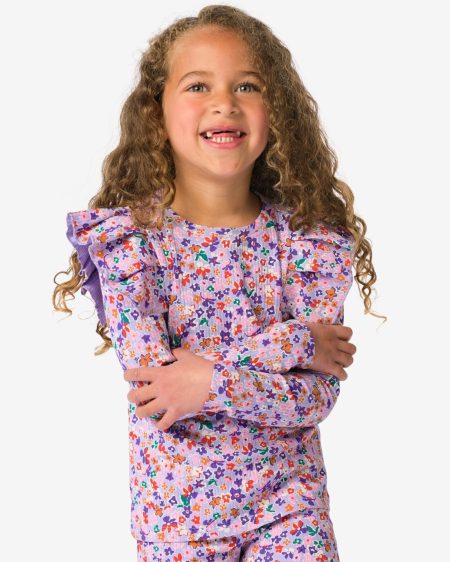 051 Kindershirt Bloemen Lavendel (lavendel)
