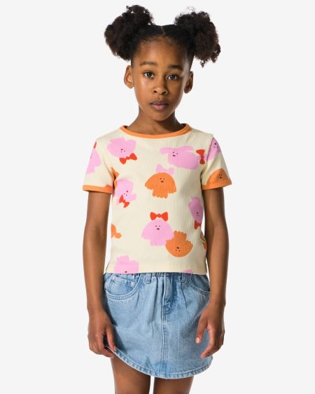 051 Kinder T-shirt Rib Honden Ecru (ecru)