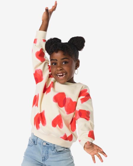 051 Kindersweater Hartjes Ecru (ecru)