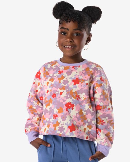 051 Kindersweater Bloemen Lavendel (lavendel)