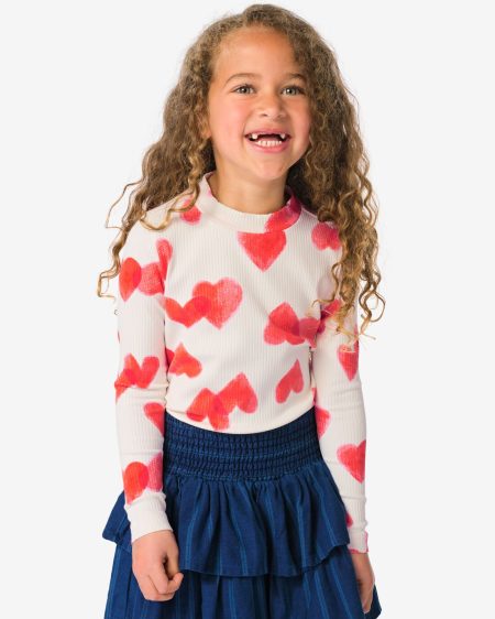 051 Kindershirt Rib Hartjes Ecru (ecru)