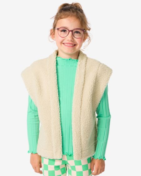 HEMA Kinder Gilet Teddy Gebroken Wit (gebroken wit)