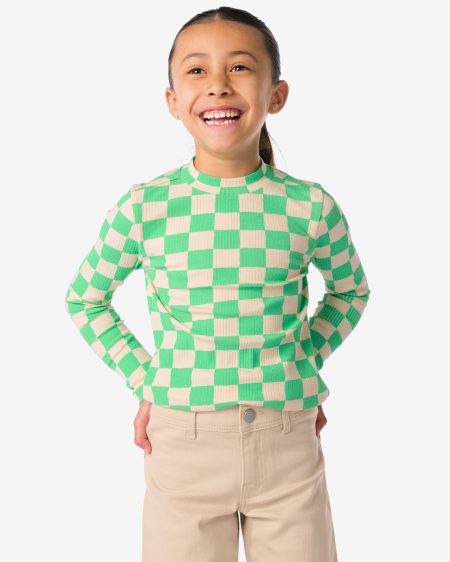 HEMA Kinder Shirt Met Ribbels Groen (groen)