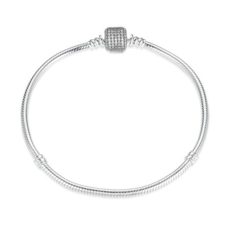 Mijn bedels Sterling bedelarmband met glimmende clipsluiting