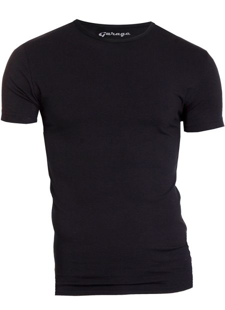 Garage Bodyfit T-shirt R-neck Basic T-shirts Black