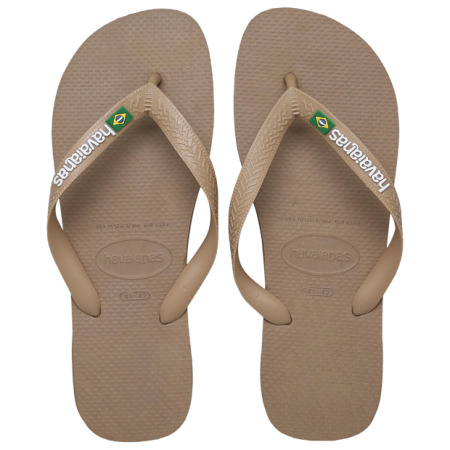 Havaianas Brasil Logo Heren Slippers en Sandalen - Goud - Maat: 43-44 - Leer - Foot Locker